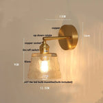Afralia™ Green Glass LED Wall Lights Pull Chain Switch Vintage Style Bedside Lamp
