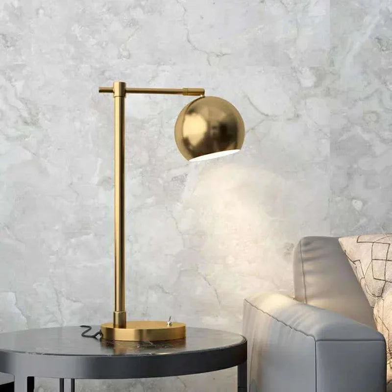 Gold Vintage Industrial Desk Lamp LED Nightstand Light