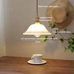 Amber Glass LED Pendant Light - Nordic Modern Copper Suspension Luminaire for Home