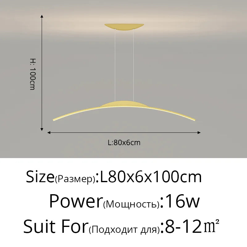 LED Ceiling Pendant Lamp: Minimalist Chandelier, Height Adjustable, Home Decor Solution