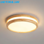Modern Wood LED Ceiling Lamp 30W Minimalist Chandelier Dining Room Bedroom Light