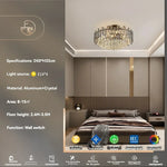 Gold Crystal Ceiling Chandelier: Luxury Modern LED Pendant for Home Décor