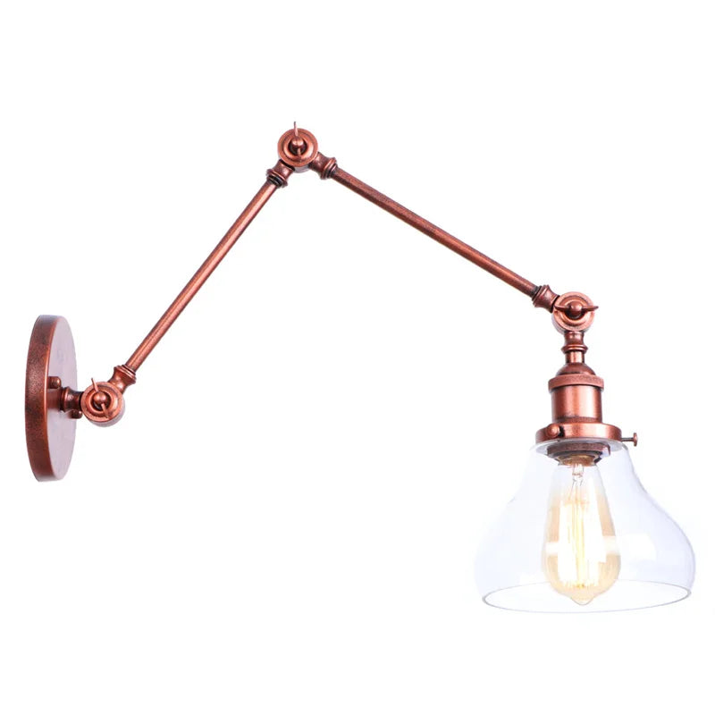 Vintage Loft LED Wall Light - Industrial Glass Iron Lamp
