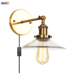 Vintage Industrial LED Wall Lamp with Clear Glass Shade
