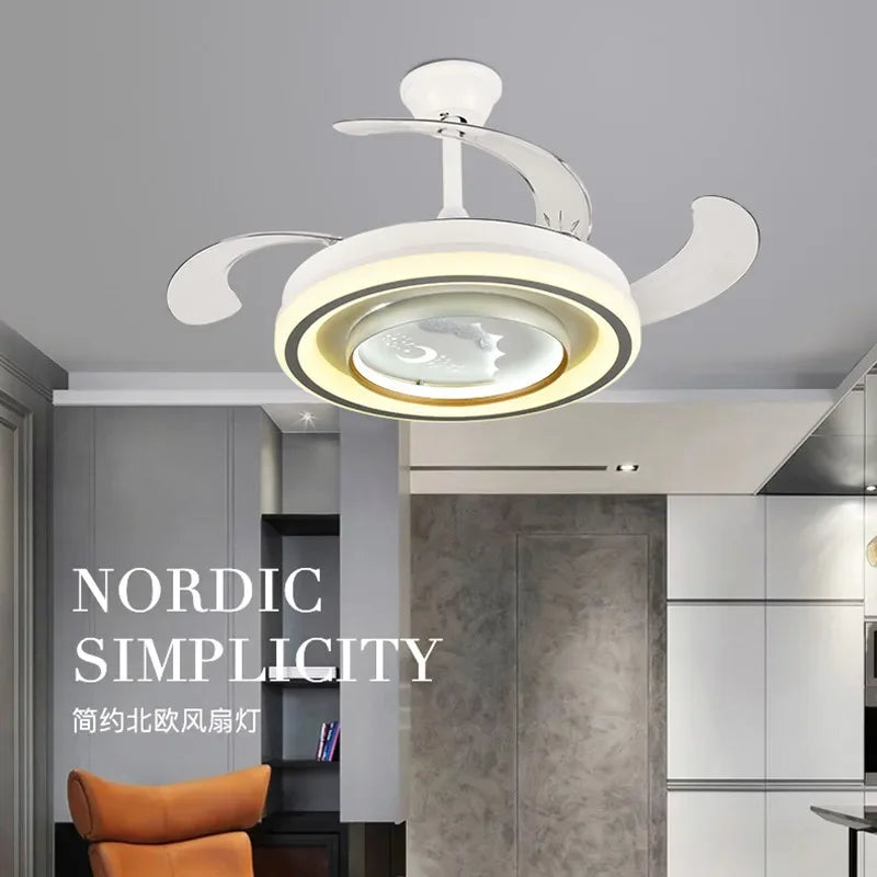 Smart Ceiling Fan Light Remote Control Slient Design