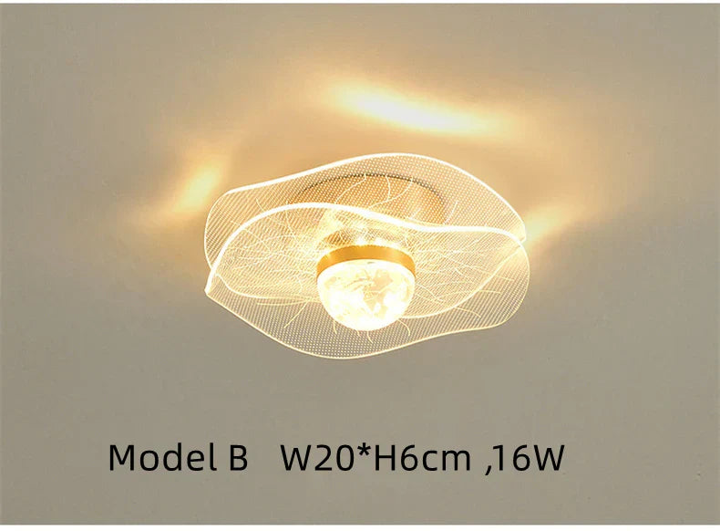 Gold Acrylic LED Ceiling Light - Modern Nordic Style Lighting for Home Decor