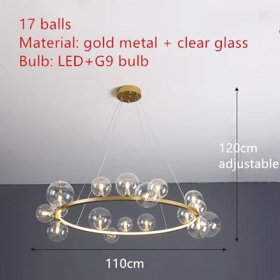 Branching Bubbles Chandelier in Black and Gold for Modern Dining Room