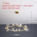 Branching Bubbles Chandelier in Black and Gold for Modern Dining Room