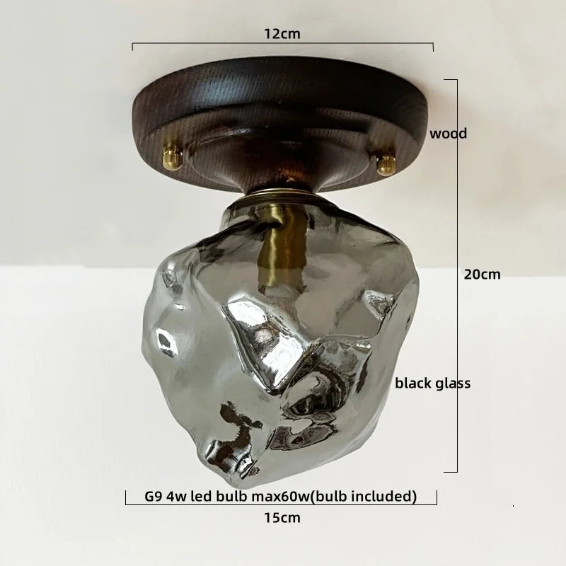 Walnut Copper LED Ceiling Light Modern Home Lighting Luminaria