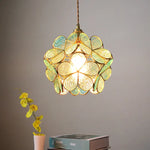 Glass Flower LED Pendant Light Fixture for Modern Luxury Home Decor