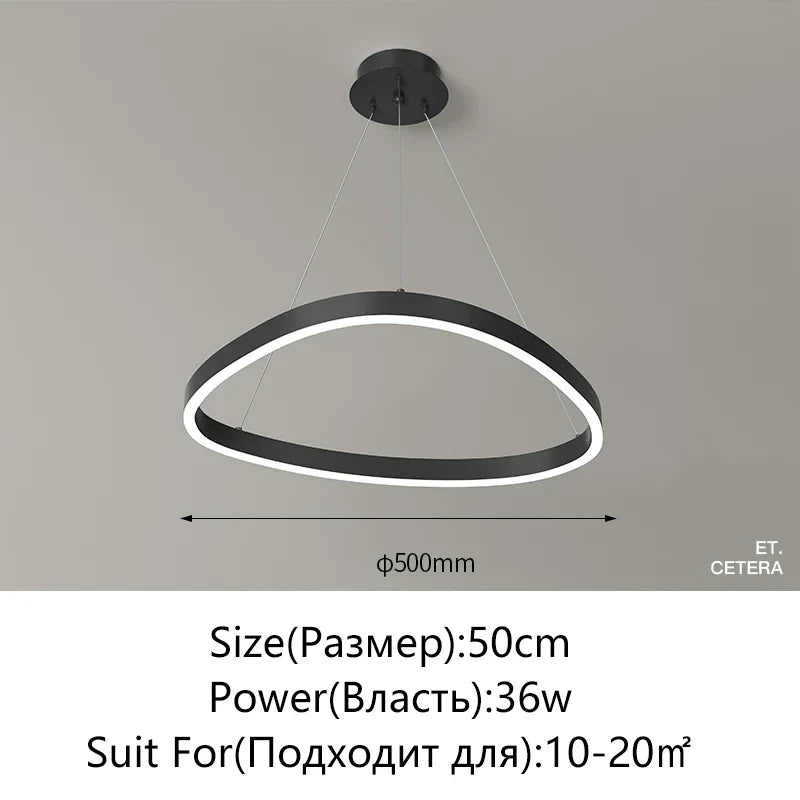 Modern Brushed Rings LED Chandelier Ceiling Light for Living Room Bedroom