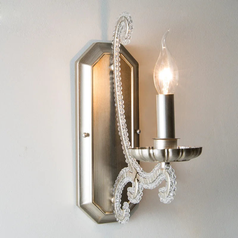 Crystal LED Chandelier: French Living Room Retro E14 Pendant Light for Home Decor