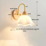 Glass Wood LED Wall Lights Decor for Bedroom Living Room Coffee Mirror Bedside Lamp