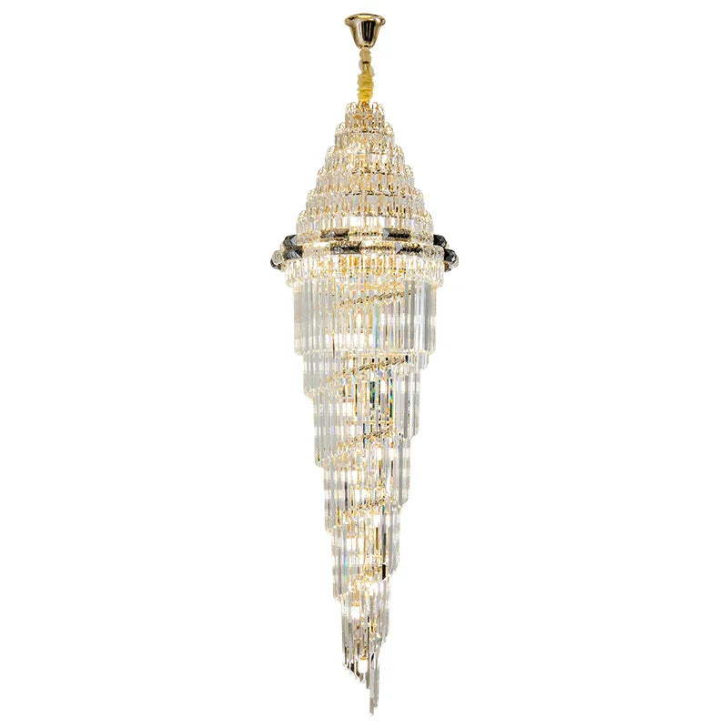 Modern Crystal Duplex Villa Chandelier for Luxury Living Room