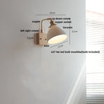 Nordic LED Walnut Wood Wall Lamp with Rotating Ceramic Copper Pull Chain Switch