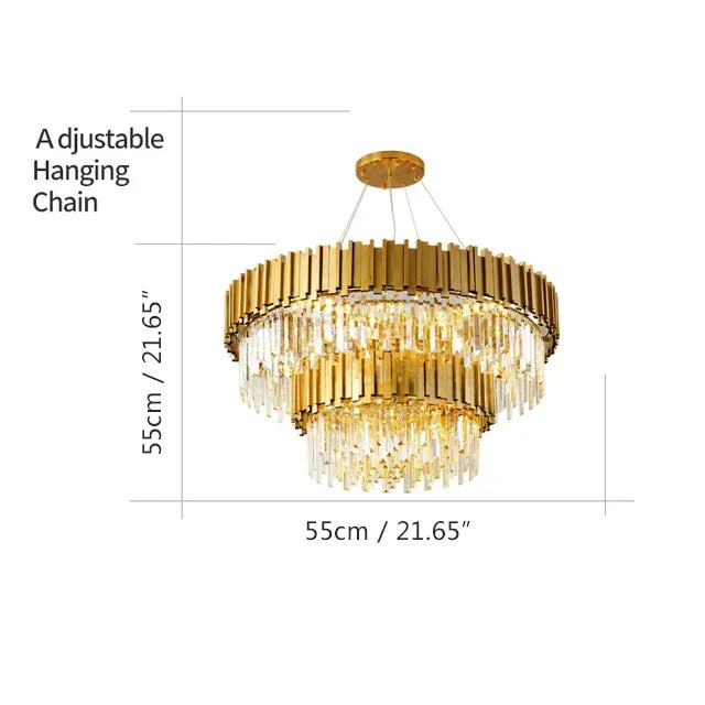 Gold Black Crystal Chandeliers LED Ceiling Light for Luxe Living & Hospitality