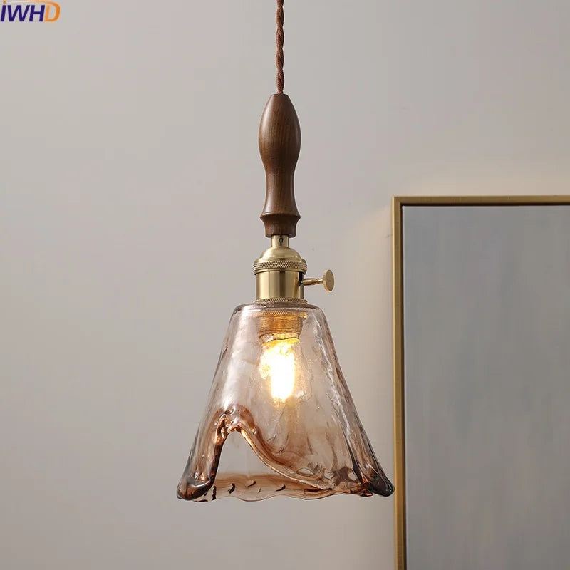 Nordic LED Pendant Lamps, Copper Glass Hanging Lights for Home Decor