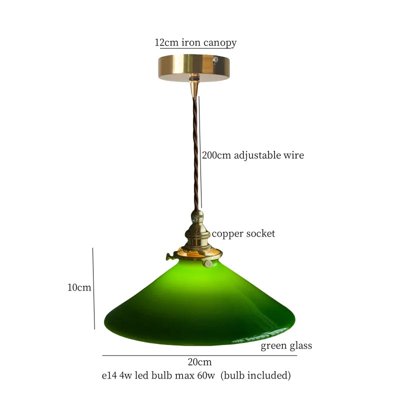 Afralia™ Cream Glass Copper LED Pendant Lamp for Kitchen Bedroom Living Room