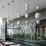 Glass Ball Chandelier Pendant Lamp for Kitchen Island, Designer Vertical Hanging Light