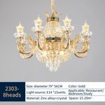 Crystal Dining Room Chandelier - Elegant Zinc Alloy Candle Lamp