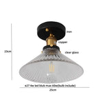 Clear Glass LED Ceiling Light Fixture Modern Nordic Copper Knob Switch Lamp