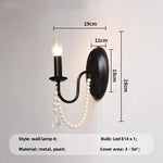 Black E14 Candle Chandelier: French Living Room Pendant Lighting for Home Decor