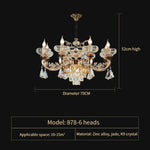 Crystal Candle Chandelier for Home Living Room Dining Bedroom