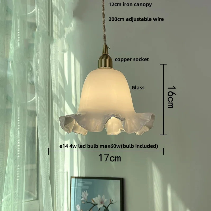 White Glass LED Pendant Lamp - Modern Nordic Hanging Light
