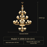 Zinc Alloy European Chandelier with Natural Jade Accent for Villa Living Room