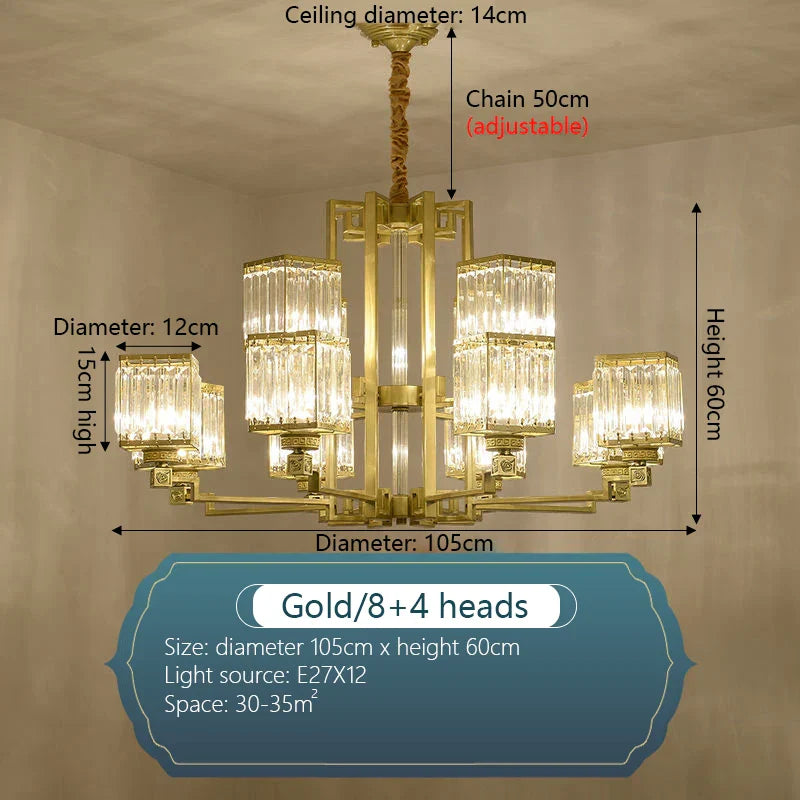 Luxury Crystal Chandelier for Living Room Dining Bedroom Hall Home Lighting