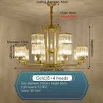 Luxury Crystal Chandelier for Living Room Dining Bedroom Hall Home Lighting