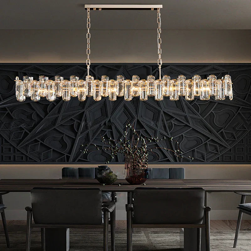 Crystal Dimmable Pendant Light Luminaire for Living Room Bedroom