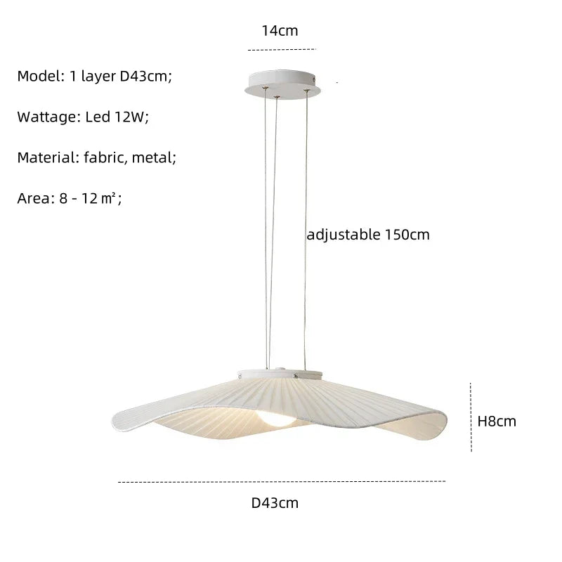 Fabric LED Pendant Chandelier: Modern Nordic Lighting for Dining Room, Bar, Home Decor