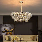 Nordic Crystal Chandelier Dimmable LED Pendant Lamp for Elegant Living Room Décor