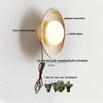 Wood White Glass LED Wall Lamp Sconce for Home Decor and Dining Room