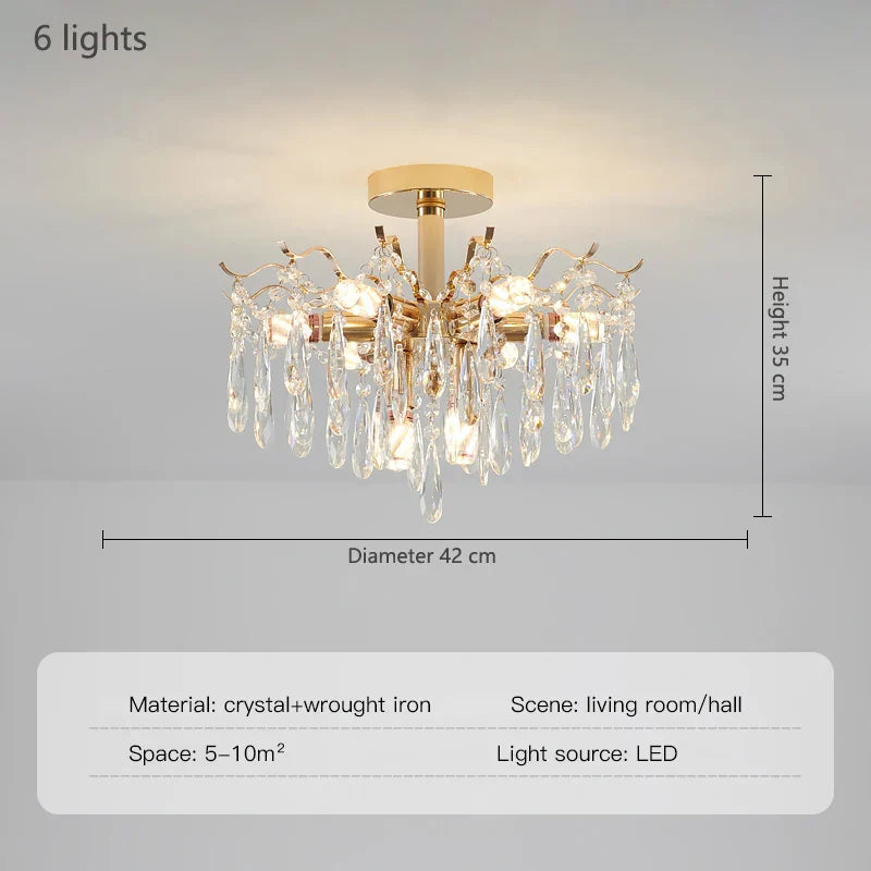 Crystal Luxury Chandelier: Nordic Style Living Room Dining Bedroom Lamp