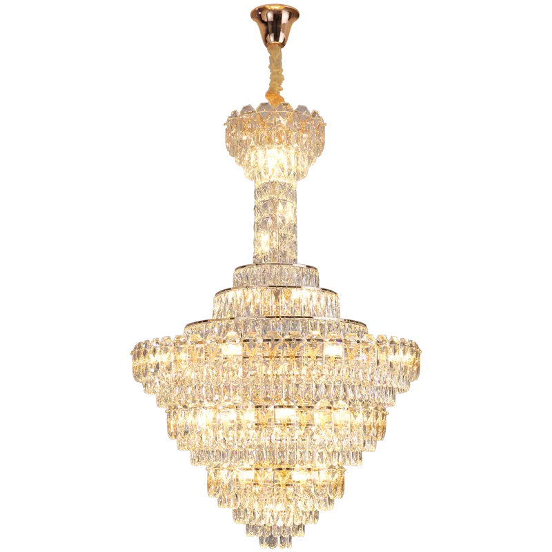 European Crystal Chandelier for Large Living Room, Villa Hollow Hall, Staircase Floor