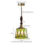 Afralia™ Green Glass LED Pendant Lights American Vintage Hanging Lamp