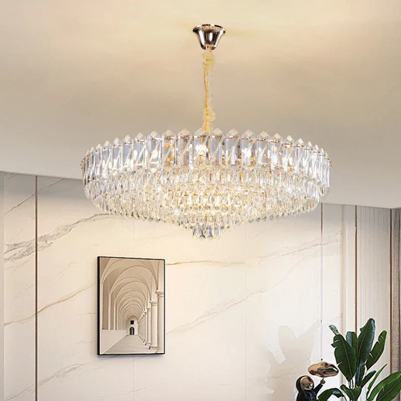 Crystal Chandelier: Luxury French Style Light for Elegant Living Room & Dining Area