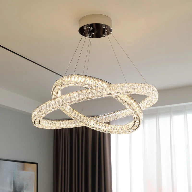 Crystal Chandelier Ring - Elegant Light Luxury for Living Room, Dining Room & Bedroom