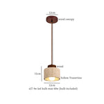 Yellow Travertine Spherical Stone LED Pendant Light for Bedroom Dining Living Room