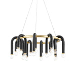 Black Aluminum Tube Dimmable LED Chandelier with U-Shaped Design