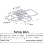 White Acrylic Chandelier LED Ceiling Lamp for Living Dining Room Home Decor