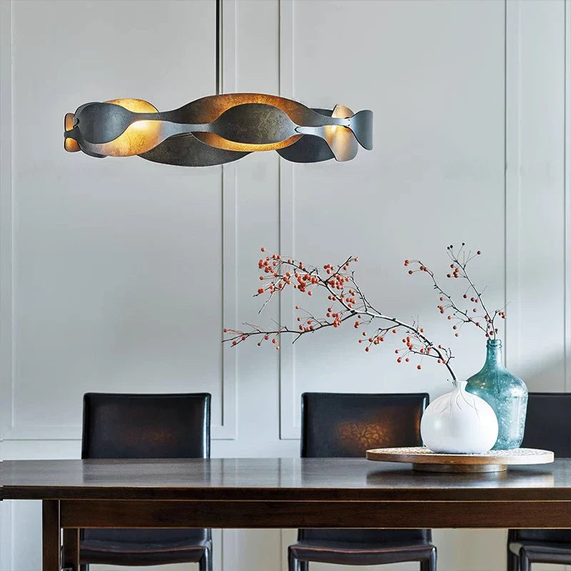 Modern Metal Ceiling Chandelier: Minimalist Design, Retro Style, LED Lights for Living Room