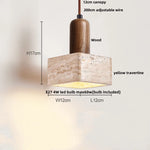 Yellow Travertine Stone Pendant Lamp for Bedroom Balcony Cafe, 2m Wire, Nordic Modern Style