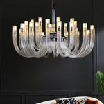 Glass Chandelier LED Hanging Light for Living Room Bedroom Dining Room - 2024 Collection.