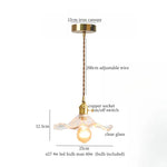 Wood Glass LED Pendant Lamps | French Vintage Hanging Light