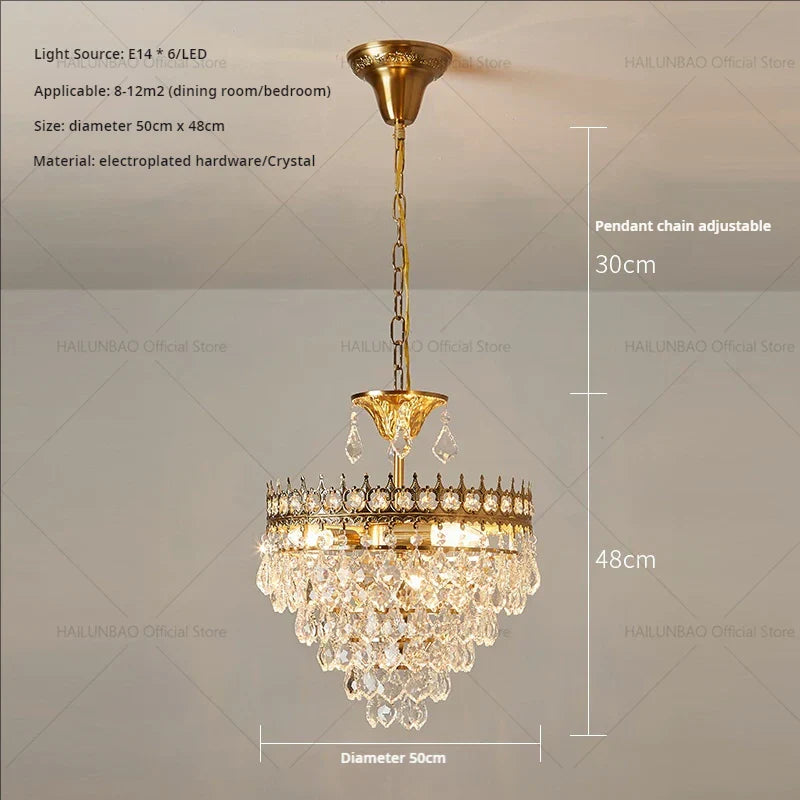 Crystal Chandelier: Modern Luxury Lighting for Dining, Bedroom, and Living Room
