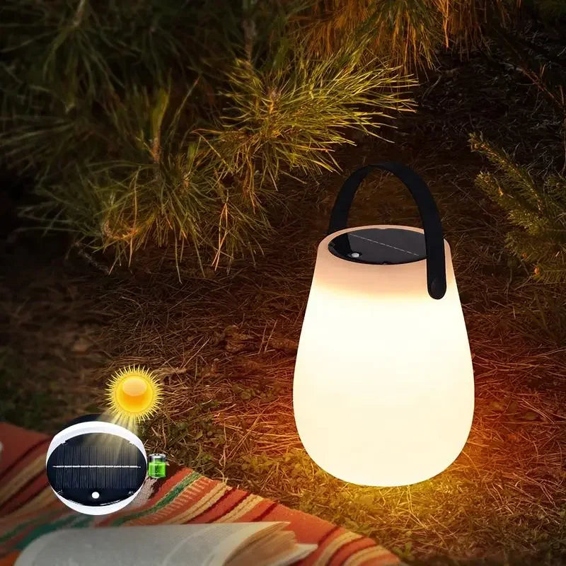 Solar Powered LED Tabletop Lantern with USB Rechargeable Battery