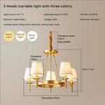Copper American Chandelier: Luxury Modern Living Room, Dining Room, Bedroom Light